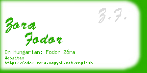 zora fodor business card