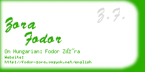 zora fodor business card